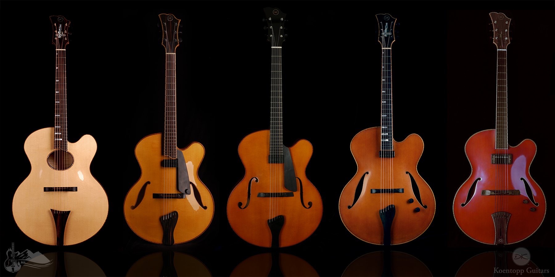 Lineup of Koentopp archtops from the Rocky Mountain Archtop festival l Source: Facebook
