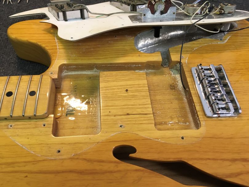 On the Thinline Telecaster, the pickup shafts are enlarged