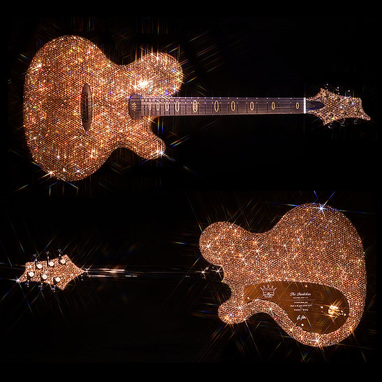 The Sandokan is covered in thousands of hand-set Swarovski crystals – it's probably no surprise that Lady Gaga owns one of these guitars. l Photo: Jens Ritter Instruments website