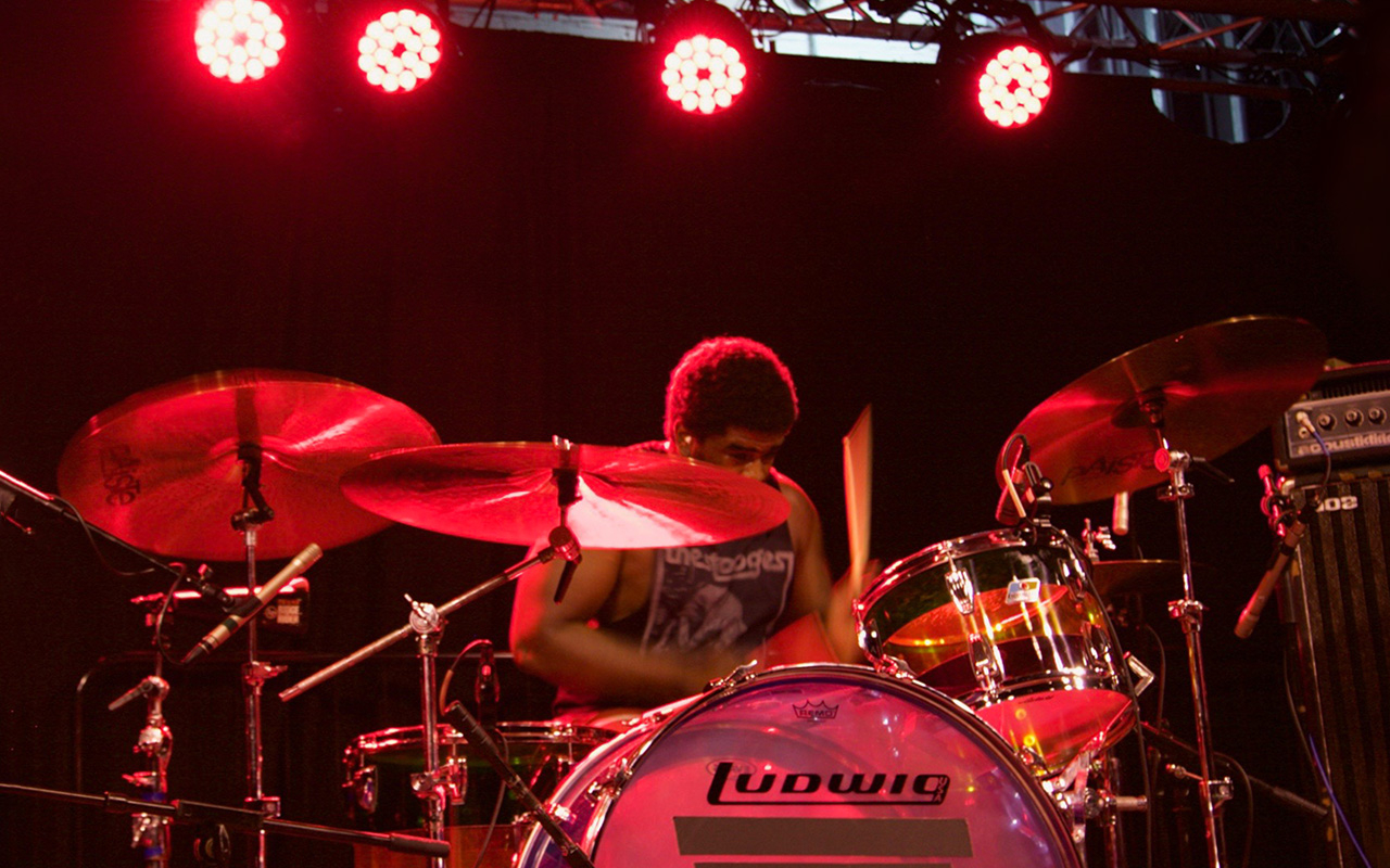 Urian Hackney plays Ludwig drums. | Photo: Ludwig