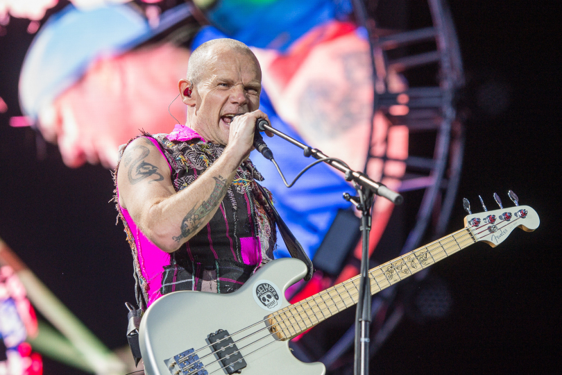 Double stops and sextuplets, in combination with sheer ferocity while attacking the bass. That's Flea's approach in the track "Blood Sugar Sex Magik". | Photo: Stefan Brending, CC-by-sa-3.0 de