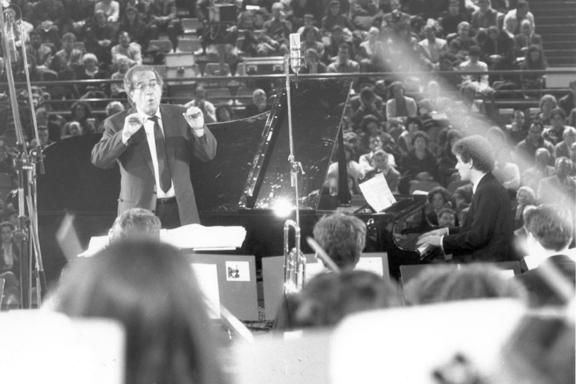 Luciano Berio and Andrea Lucchesini in 1994 | Photo: Nicola (CeDoMus), CC 4.0 via Wikimedia Commons