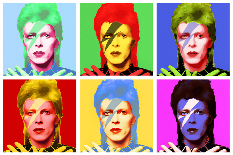 If anyone could aspire to be the winner of the poll for the greatest fashion icon in music history, it would probably be David Bowie. | Artwork: Gil Zetbase on Wikimedia commons