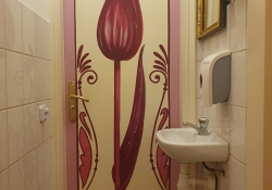 Tulip toilet door in Edam. I Photo: Loes van Schaijk