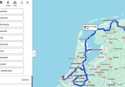 Tour route, week 2. 