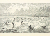 Surf-swimming, from Captain Cook's Voyages Round the World | Image: Flikr, British Library (Public domain)